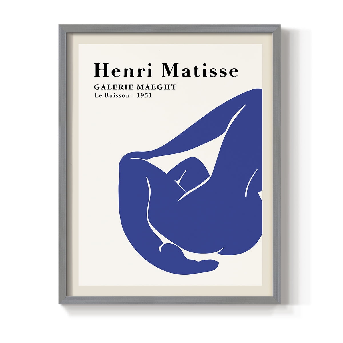 Matisse CXVIII Framed Print in Gray Solid Wood 16 x 20 Framed Print