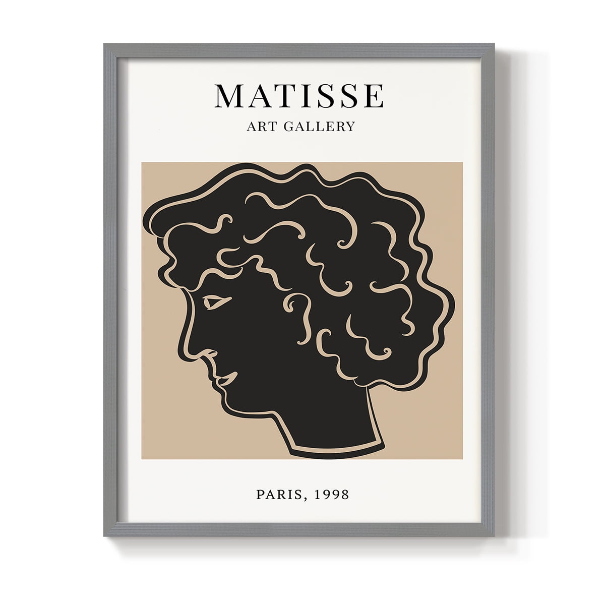 Matisse CXXI Framed Print in Gray Solid Wood 8 x 10 Framed Print
