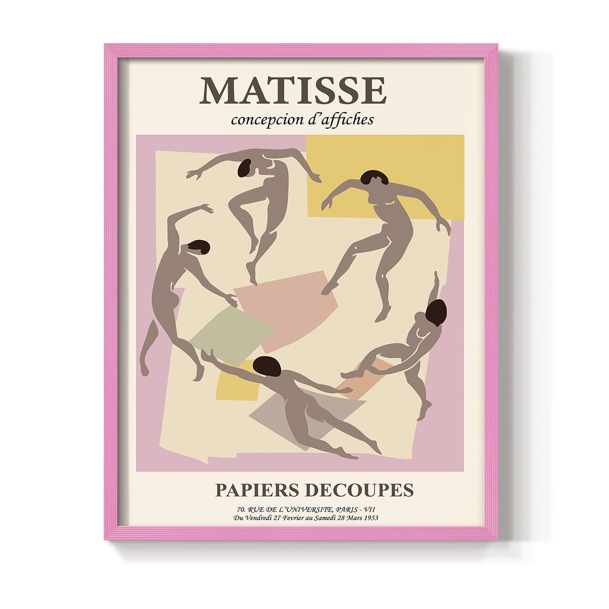 Matisse CXXIII Framed Print in Pink Solid Wood 11 x 14 Framed Print