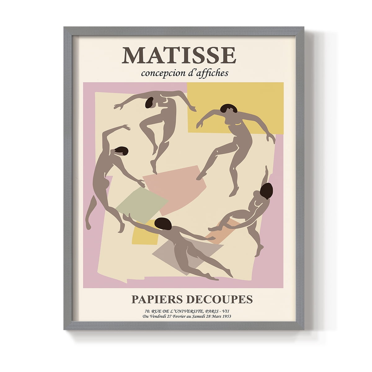 Matisse CXXIII Framed Print in Gray Solid Wood 8 x 10 Framed Print