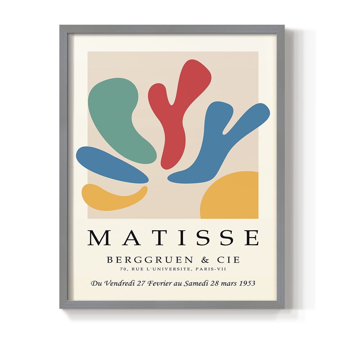 Matisse CXXVII Framed Print in Gray Solid Wood 16 x 20 Framed Print
