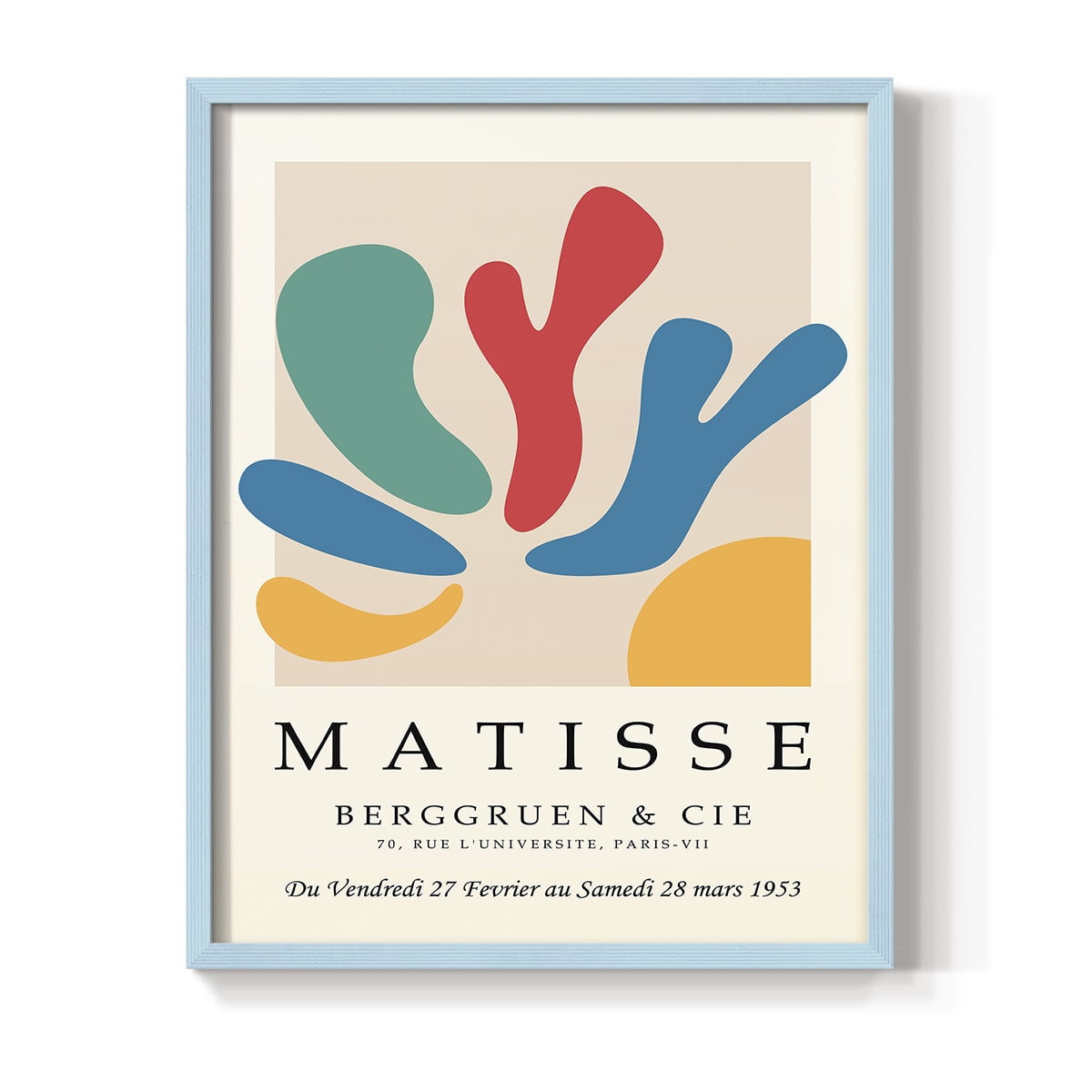Matisse CXXVII Framed Print in Blue Solid Wood 22 x 28 Framed Print