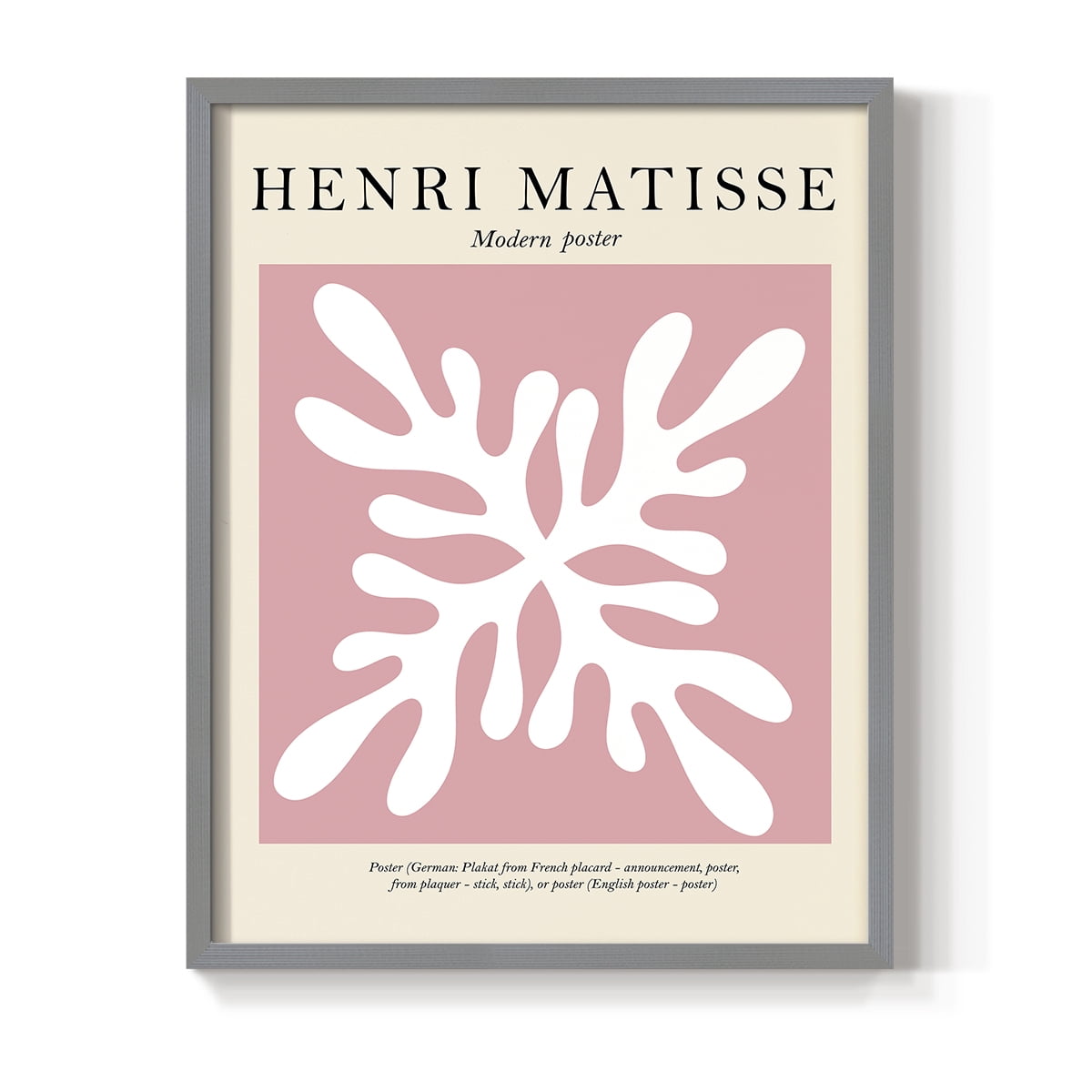Matisse CXXX Framed Print in Gray Solid Wood 11 x 14 Framed Print