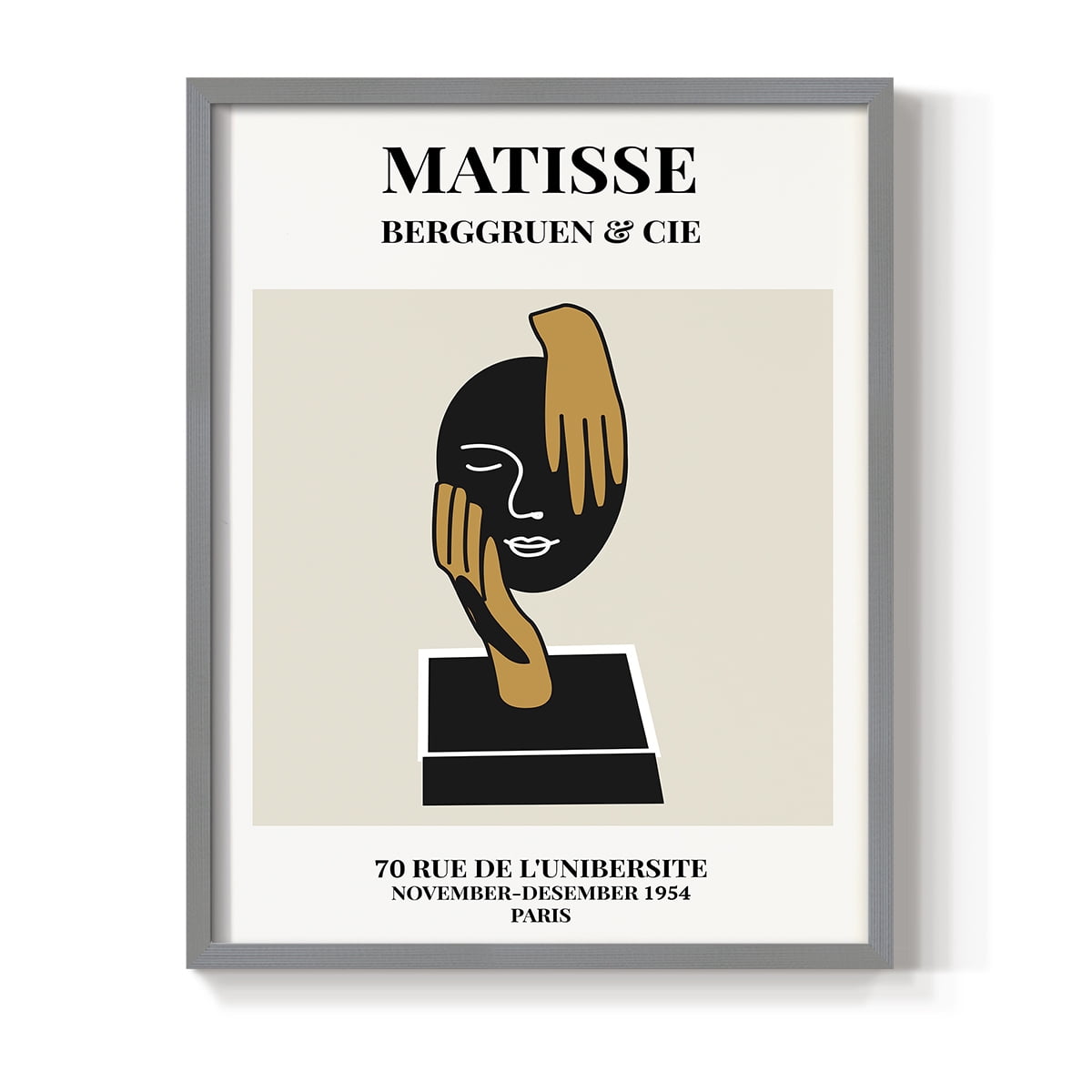 Matisse CXXXIX Framed Print in Gray Solid Wood 22 x 28 Framed Print