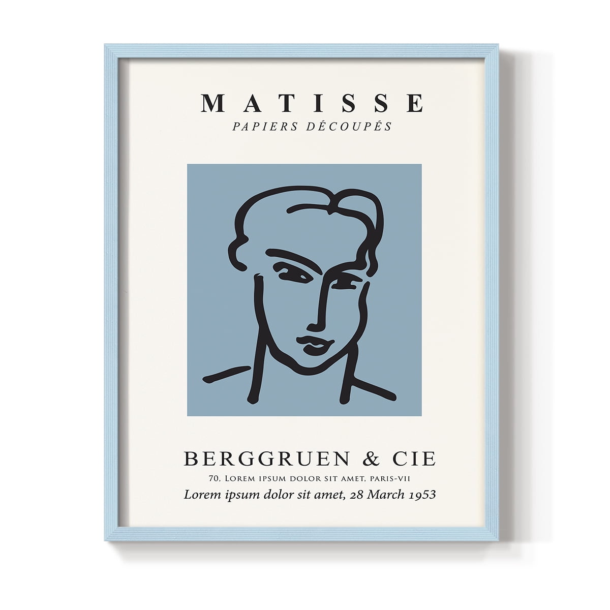 Matisse CXXXVI Framed Print in Blue Solid Wood 11 x 14 Framed Print