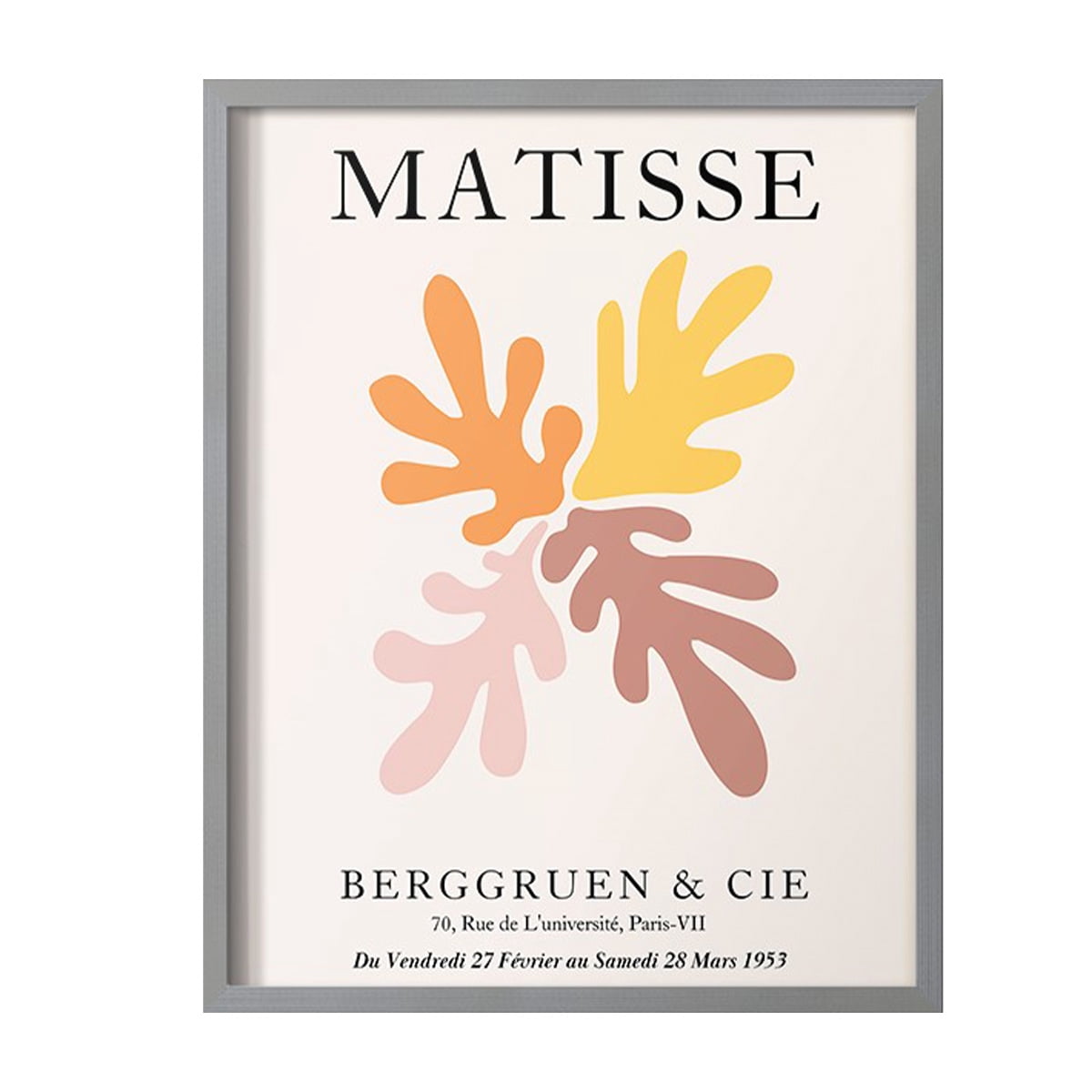 Matisse D in Gray Solid Wood Framed Print No Nail Hanging