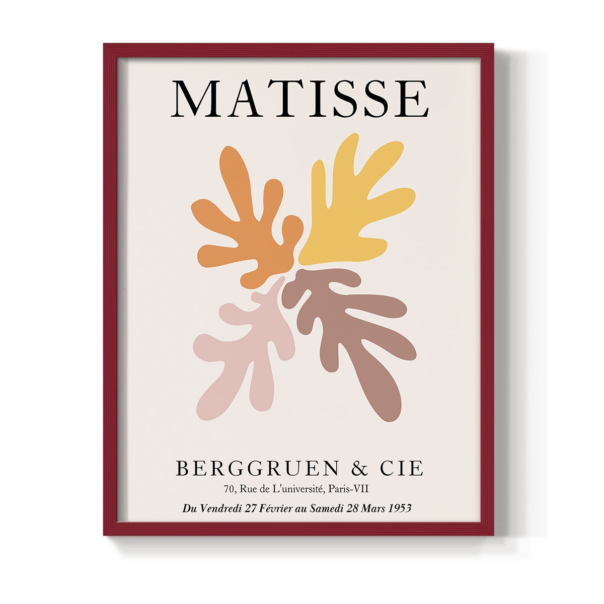 Matisse D in Red Solid Wood Framed Print No Nail Hanging