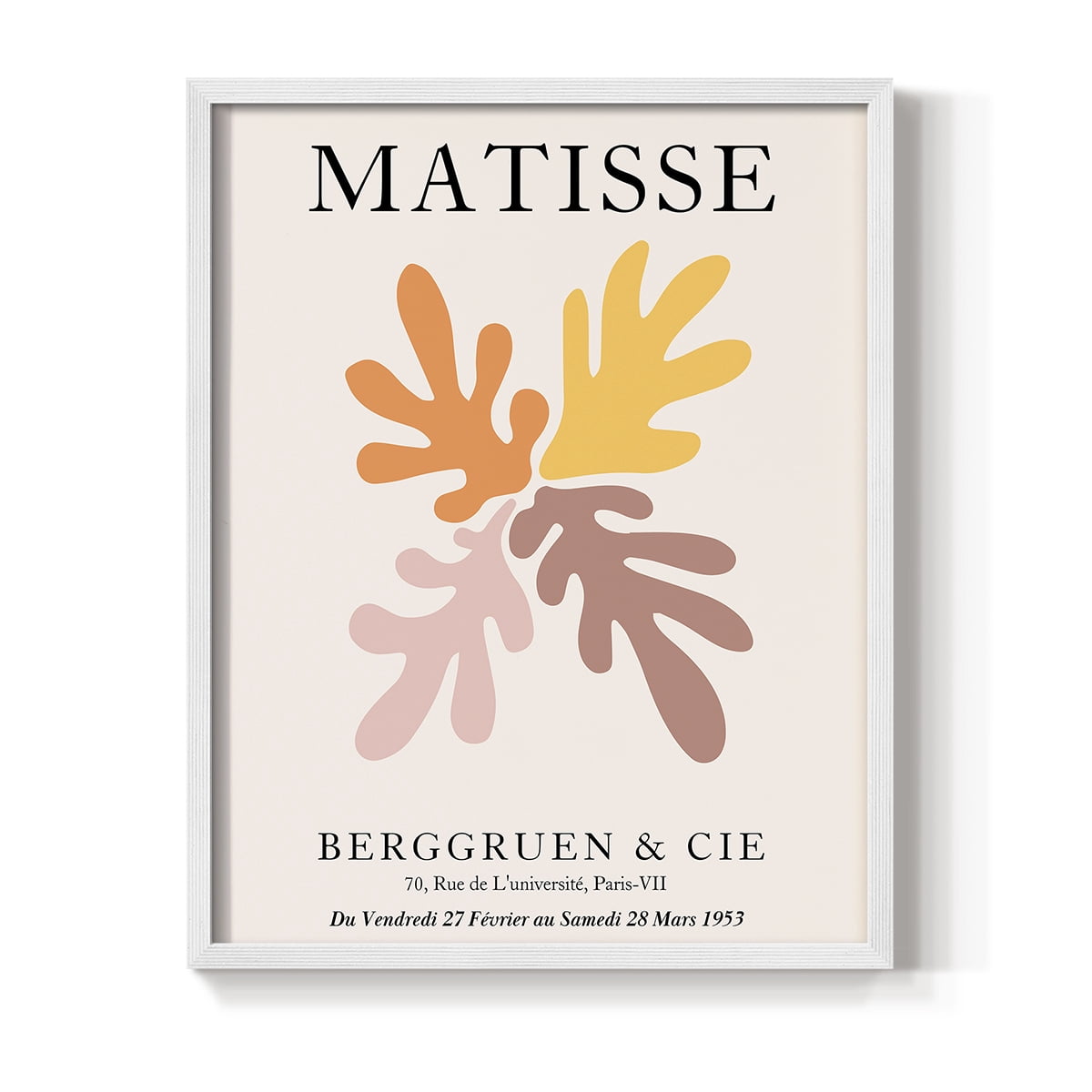 Matisse D in White Solid Wood Framed Print No Nail Hanging