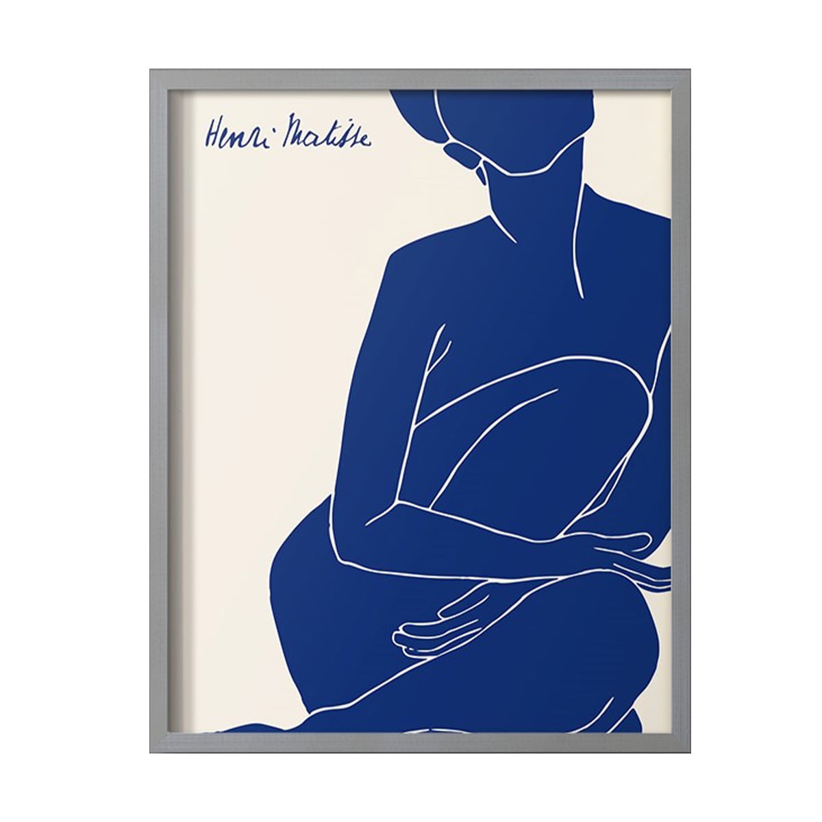 Matisse DI Framed Print in Gray Solid Wood Framed Print No Nail Hanging
