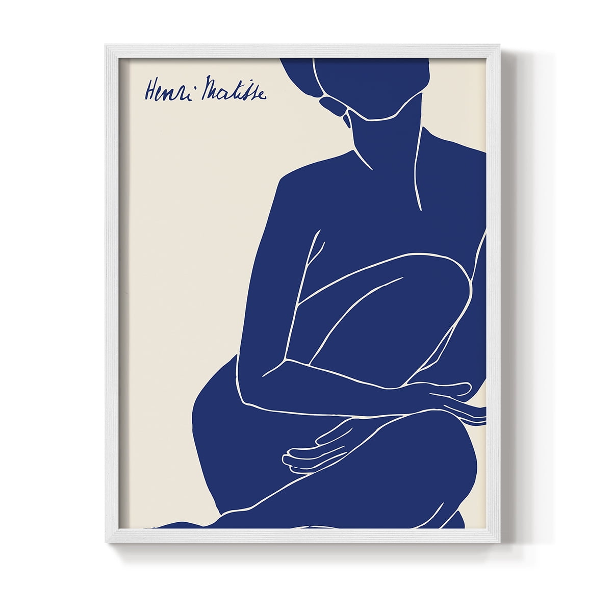 Matisse DI Framed Print in White Solid Wood Framed Print No Nail Hanging