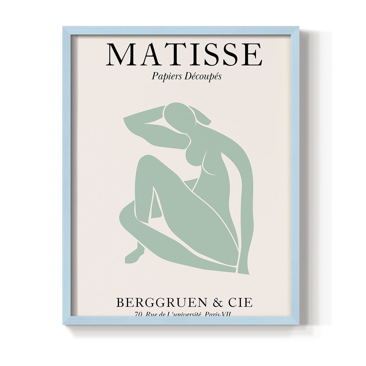 Matisse DII Framed Print in Blue Solid Wood Framed Print No Nail Hanging