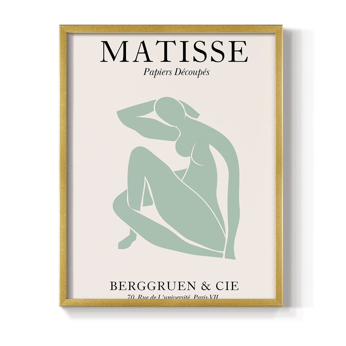 Matisse DII Framed Print in Gold Solid Wood Framed Print No Nail Hanging