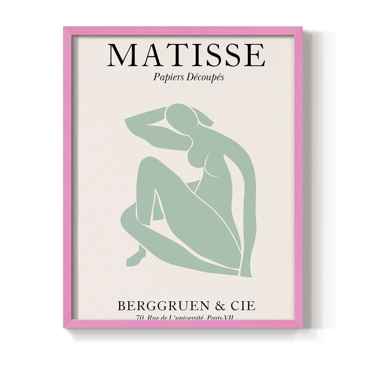 Matisse DII Framed Print in Pink Solid Wood Framed Print No Nail Hanging