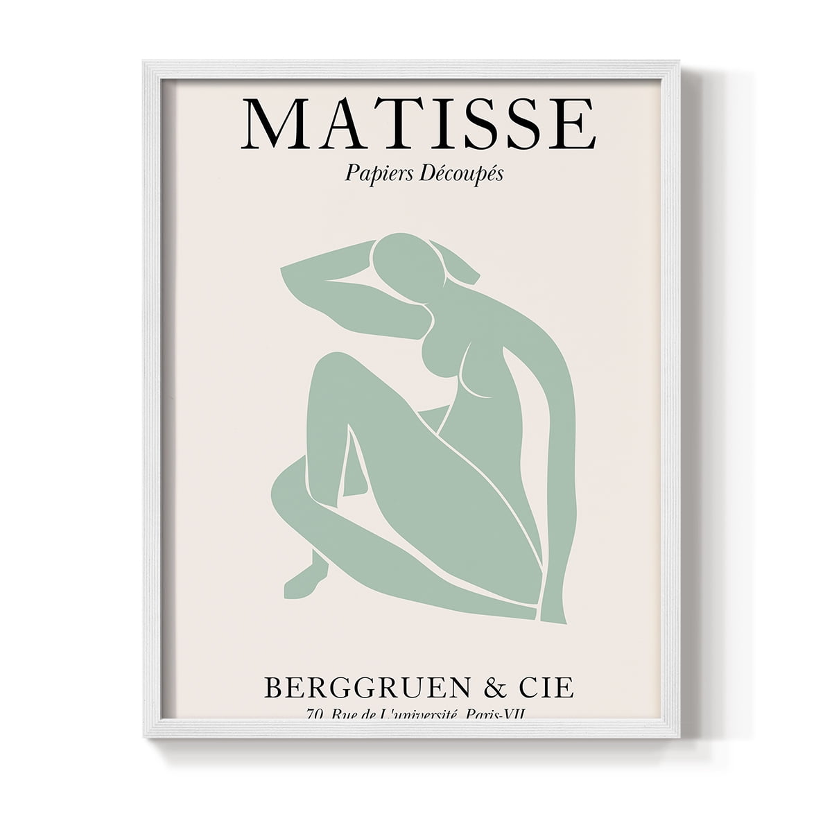 Matisse DII Framed Print in White Solid Wood Framed Print No Nail Hanging