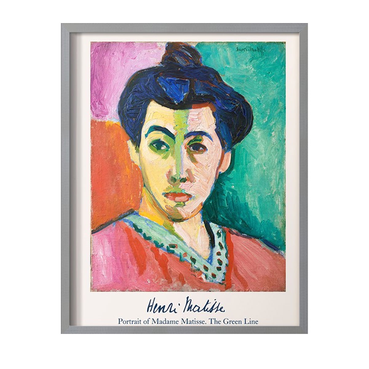 Matisse DIII Framed Print in Gray Solid Wood Framed Print No Nail Hanging
