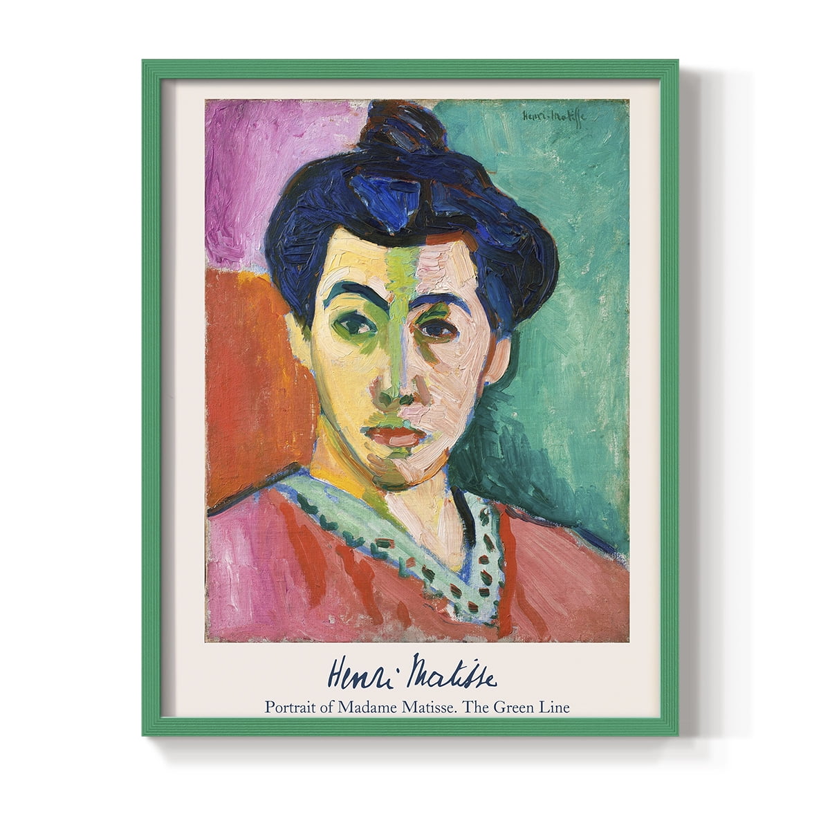 Matisse DIII Framed Print in Green Solid Wood Framed Print No Nail Hanging