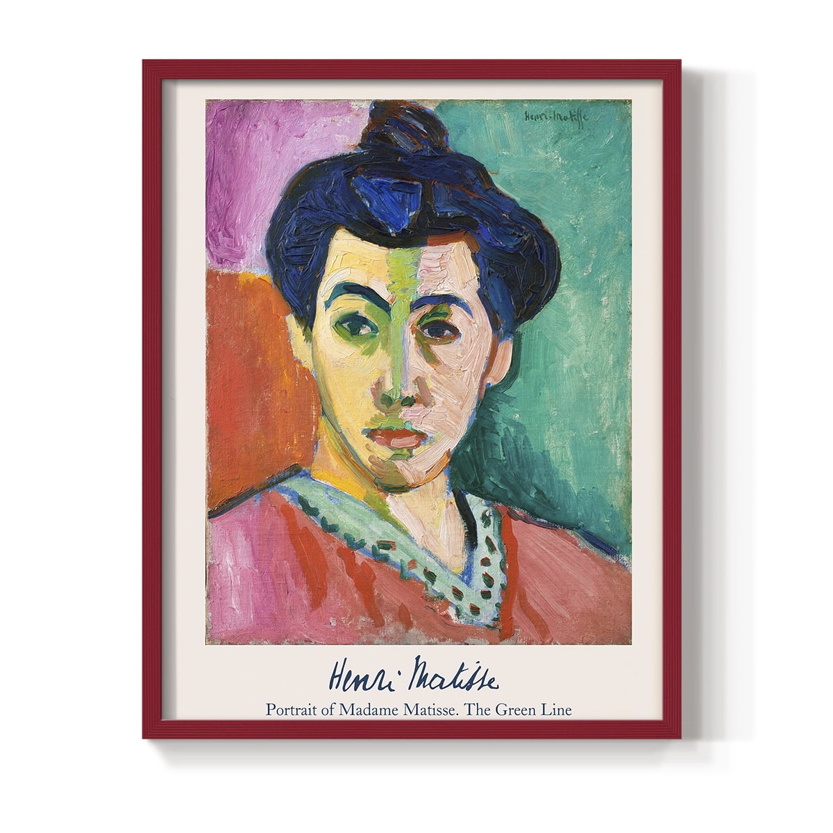 Matisse DIII Framed Print in Red Solid Wood Framed Print No Nail Hanging