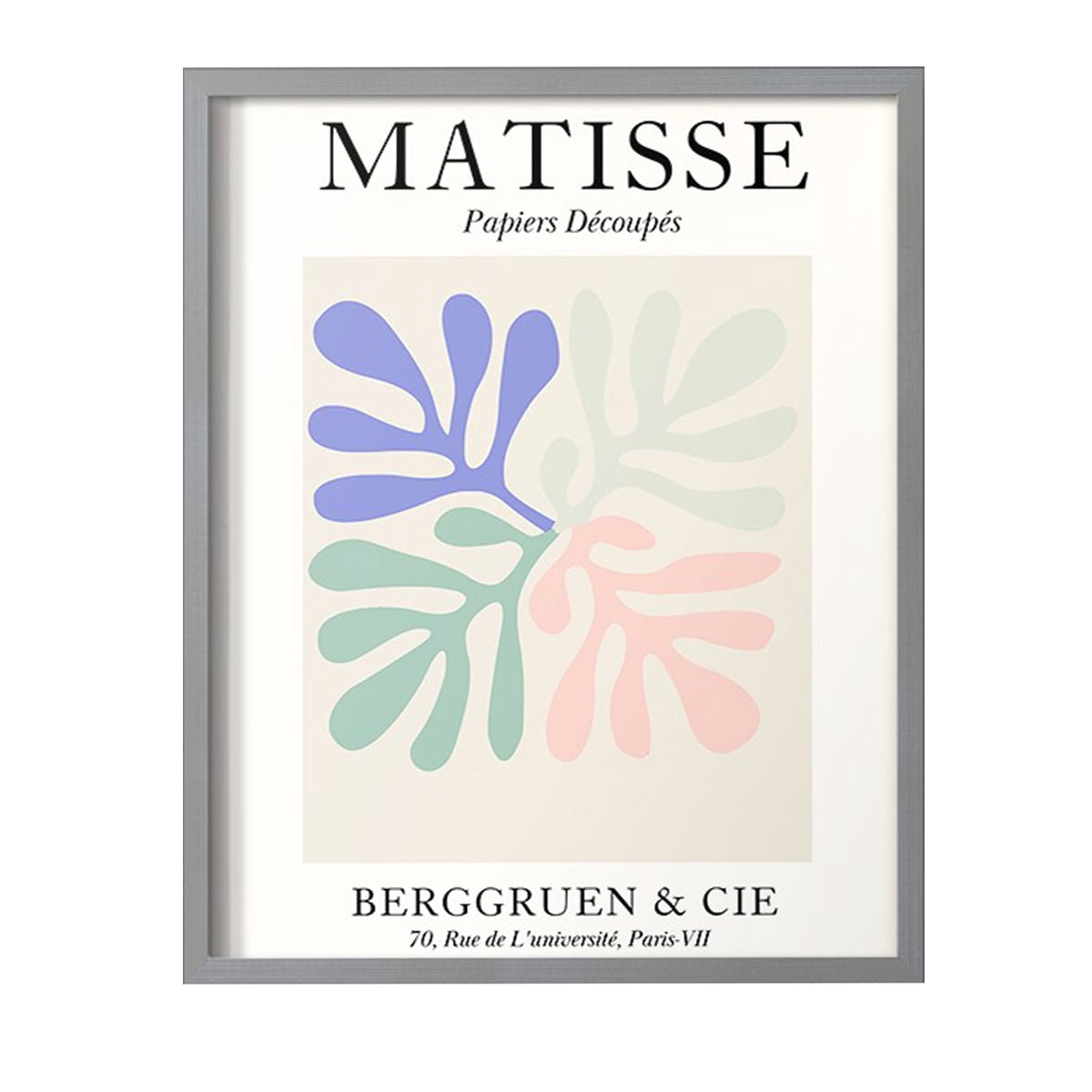Matisse DIV Framed Print in Gray Solid Wood Framed Print No Nail Hanging