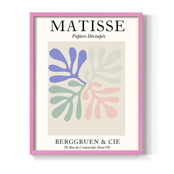 Matisse DIV Framed Print in Pink Solid Wood Framed Print No Nail Hanging