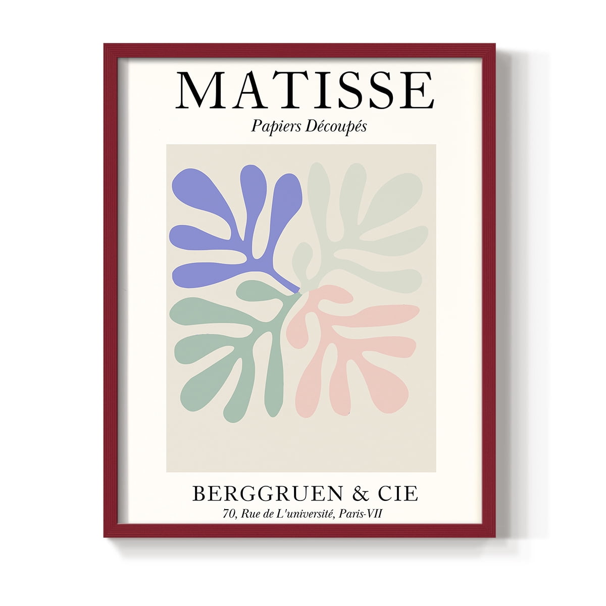 Matisse DIV Framed Print in Red Solid Wood Framed Print No Nail Hanging