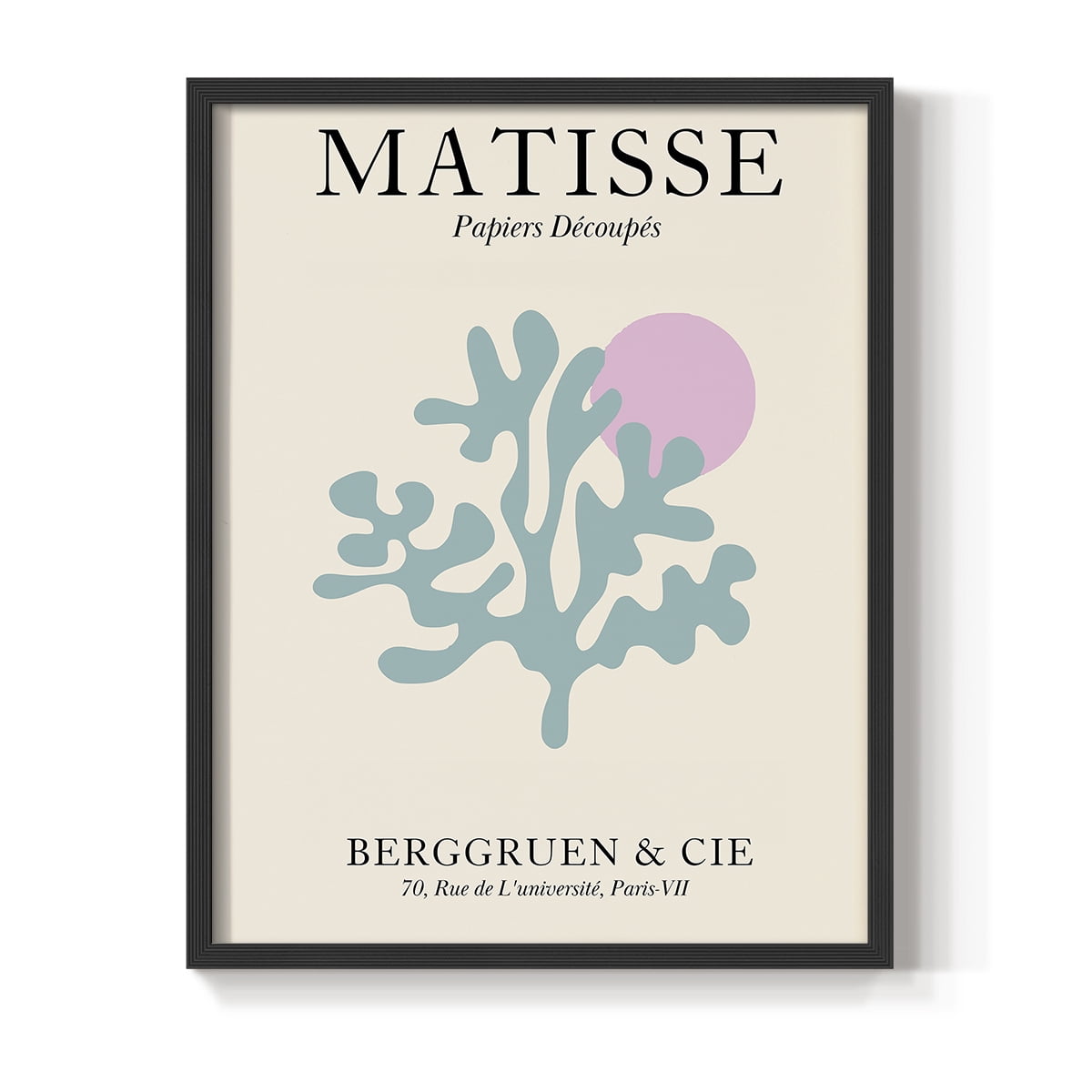 Matisse DV Framed Print in Black Solid Wood Framed Print No Nail Hanging