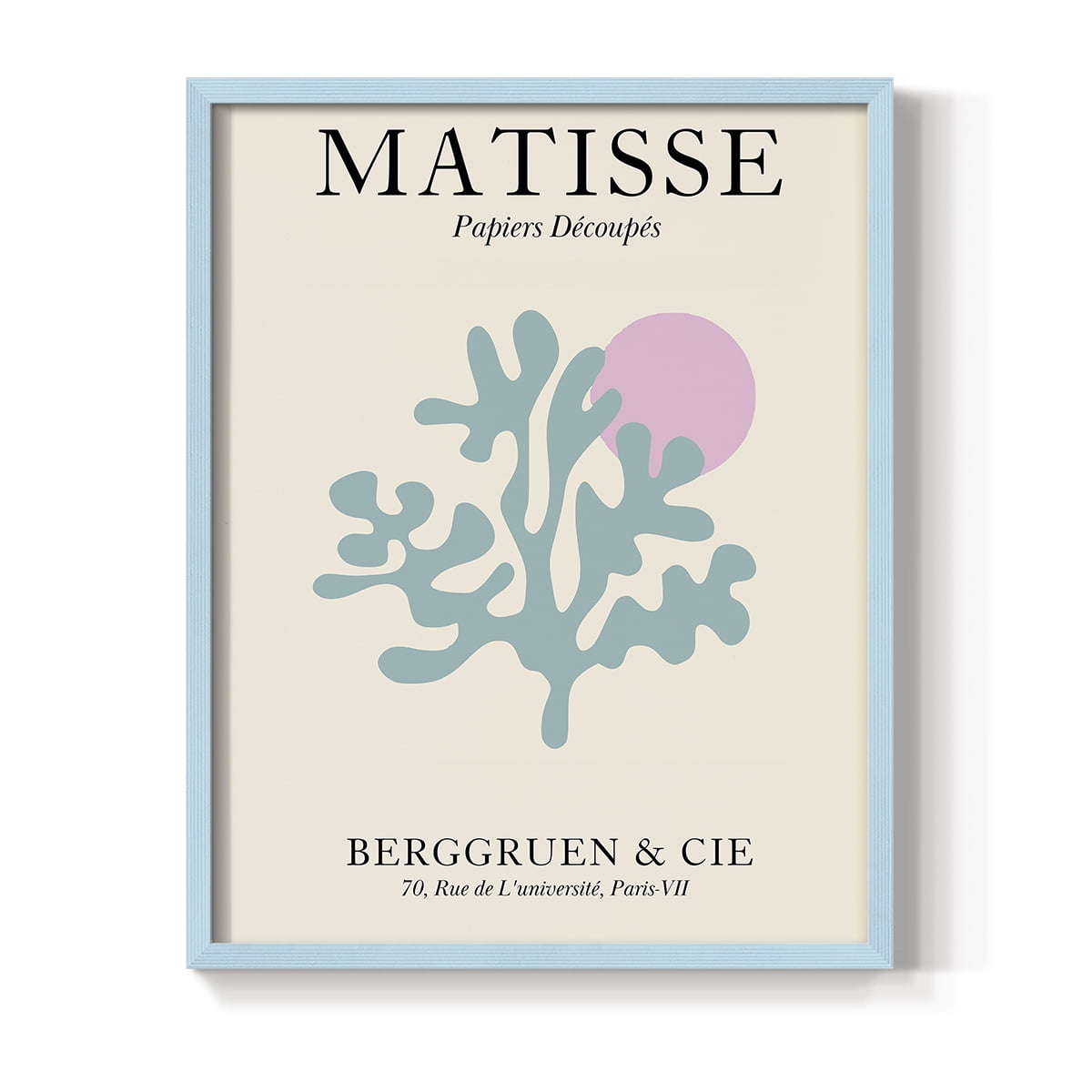 Matisse DV Framed Print in Blue Solid Wood Framed Print No Nail Hanging