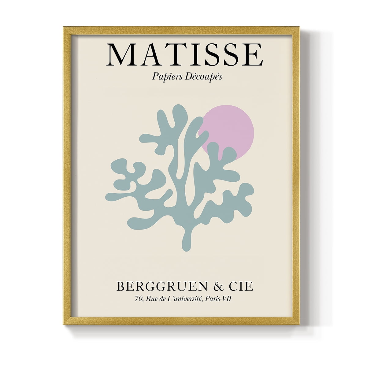 Matisse DV Framed Print in Gold Solid Wood Framed Print No Nail Hanging
