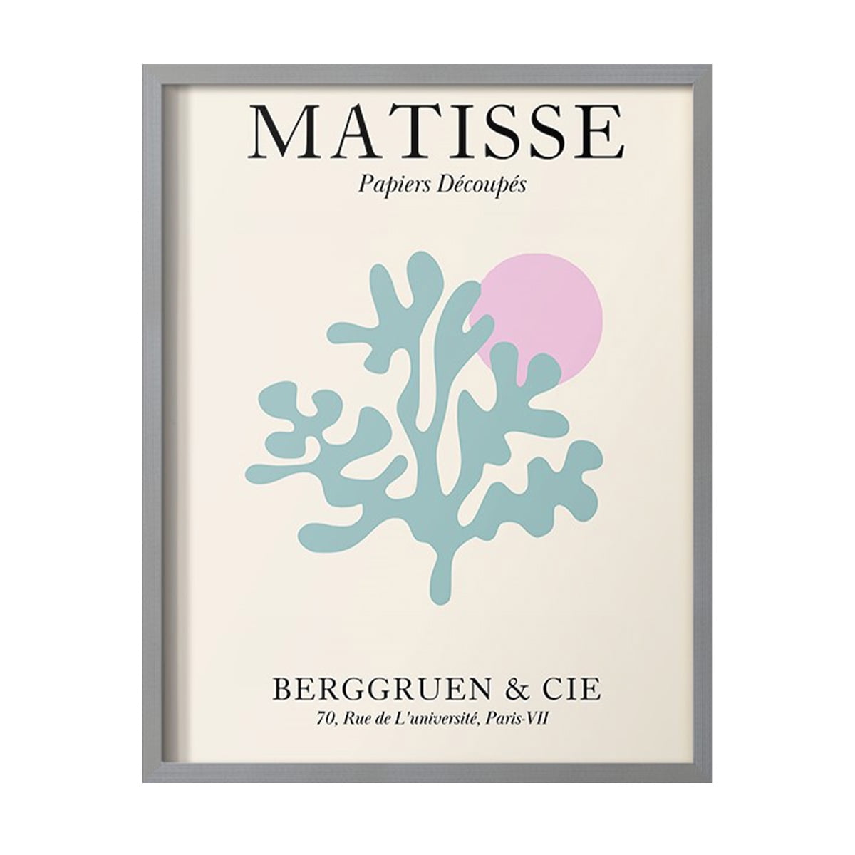 Matisse DV Framed Print in Gray Solid Wood Framed Print No Nail Hanging