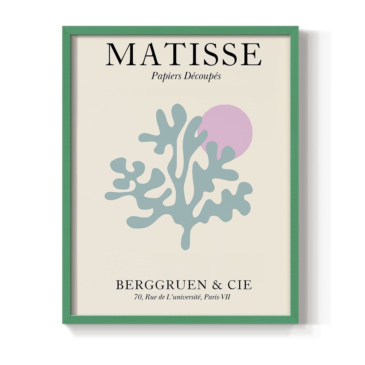 Matisse DV Framed Print in Green Solid Wood Framed Print No Nail Hanging