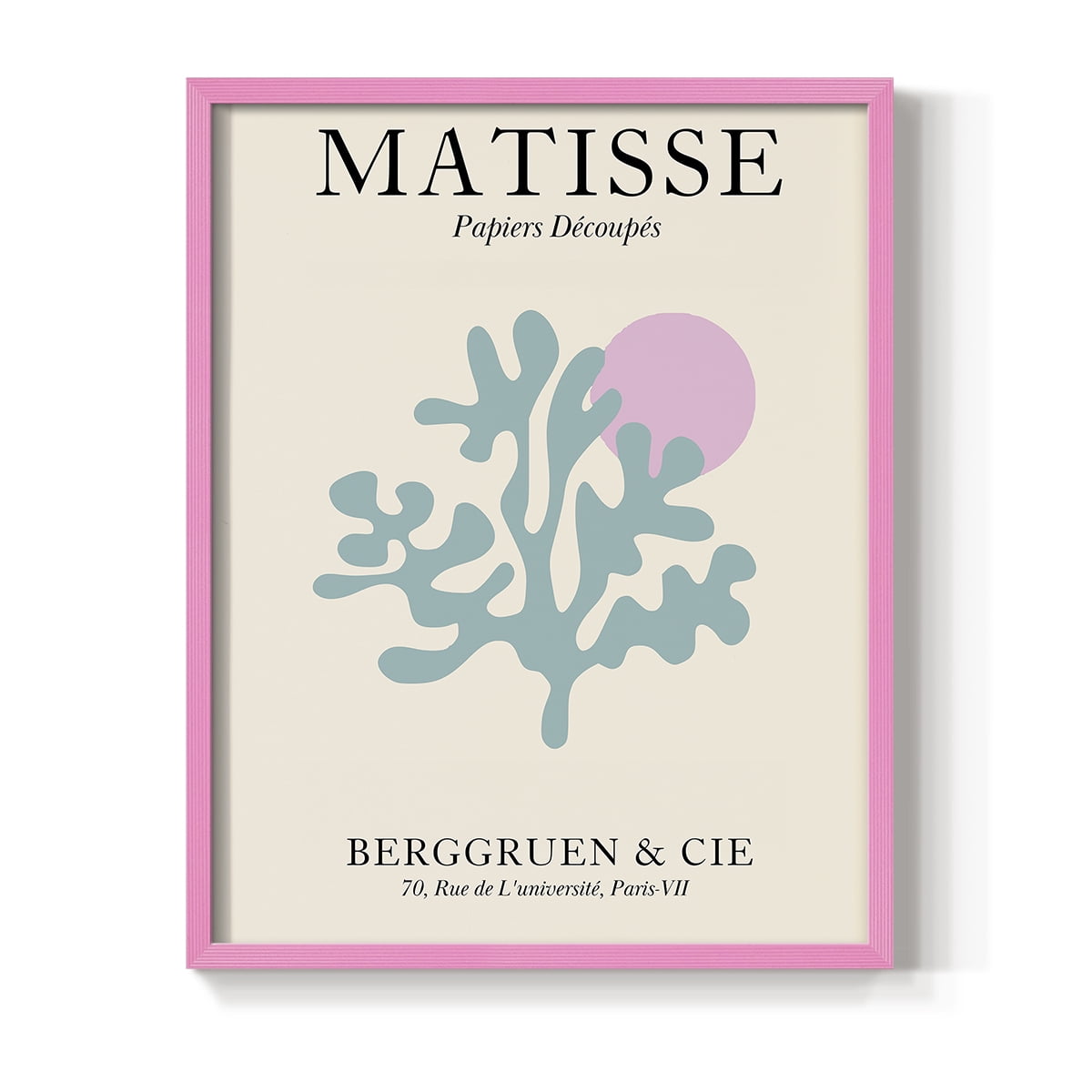 Matisse DV Framed Print in Pink Solid Wood Framed Print No Nail Hanging