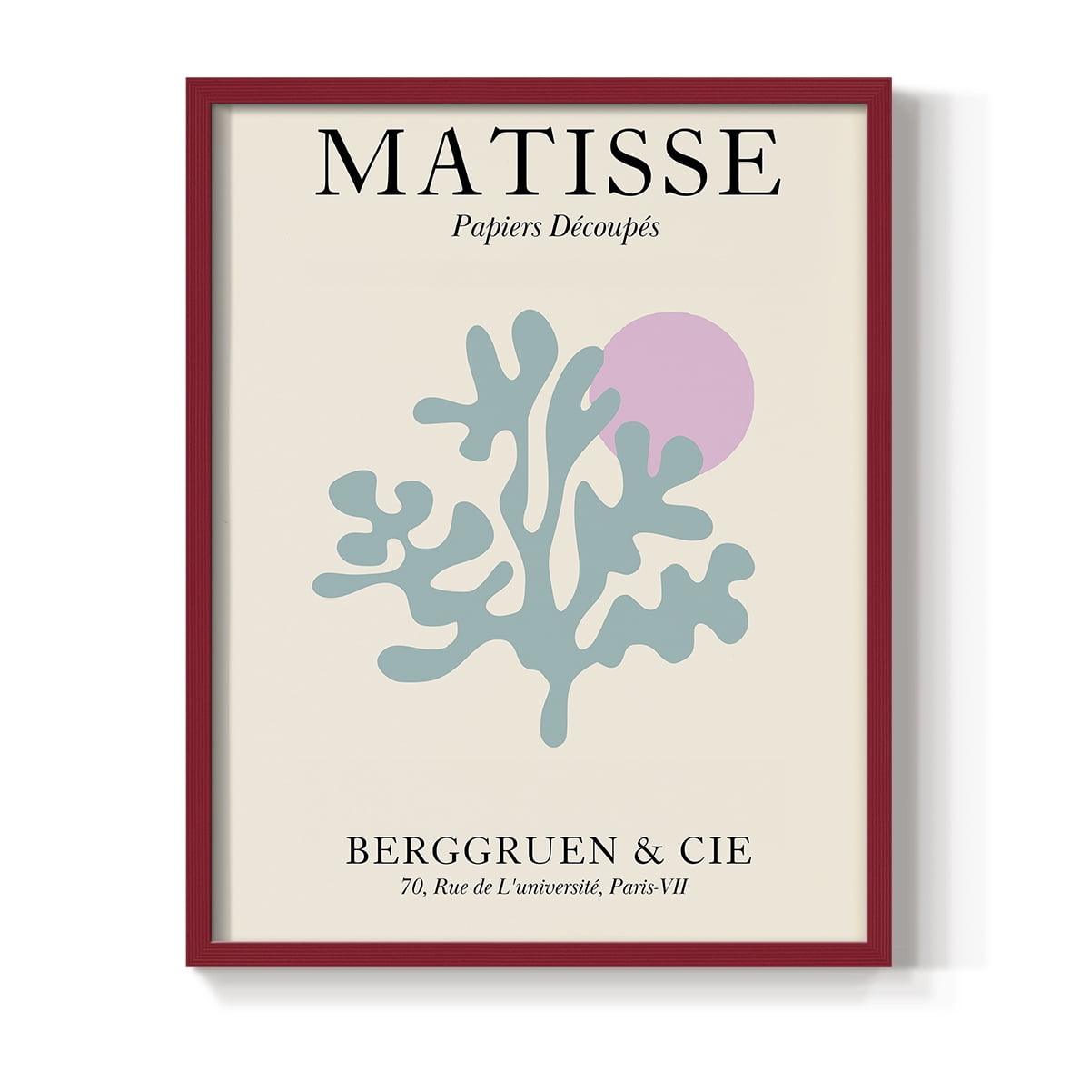 Matisse DV Framed Print in Red Solid Wood Framed Print No Nail Hanging