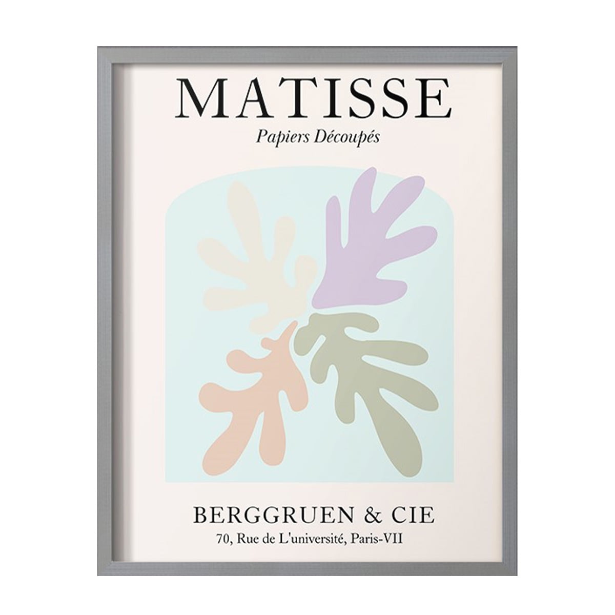 Matisse DVI Framed Print in Gray Solid Wood Framed Print No Nail Hanging