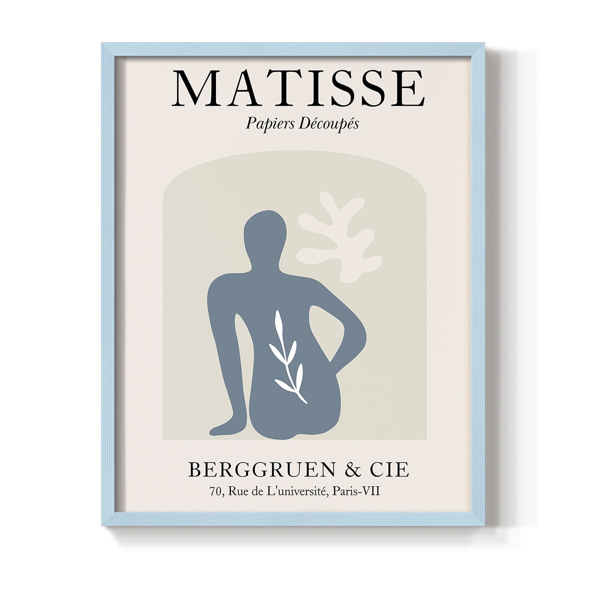 Matisse DVII Framed Print in Blue Solid Wood Framed Print No Nail Hanging