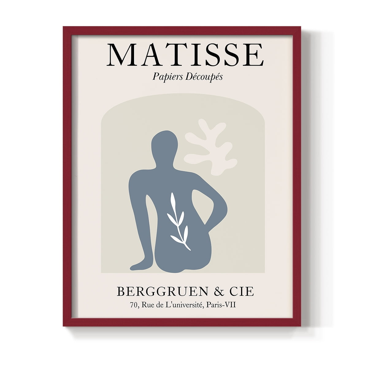 Matisse DVII Framed Print in Red Solid Wood Framed Print No Nail Hanging