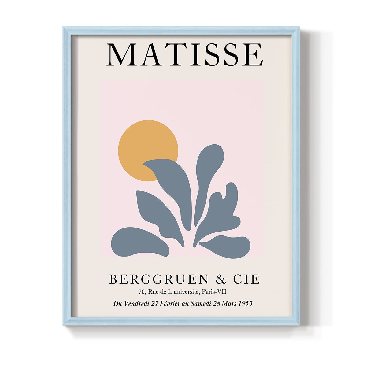 Matisse DVIII Framed Print in Blue Solid Wood Framed Print No Nail Hanging
