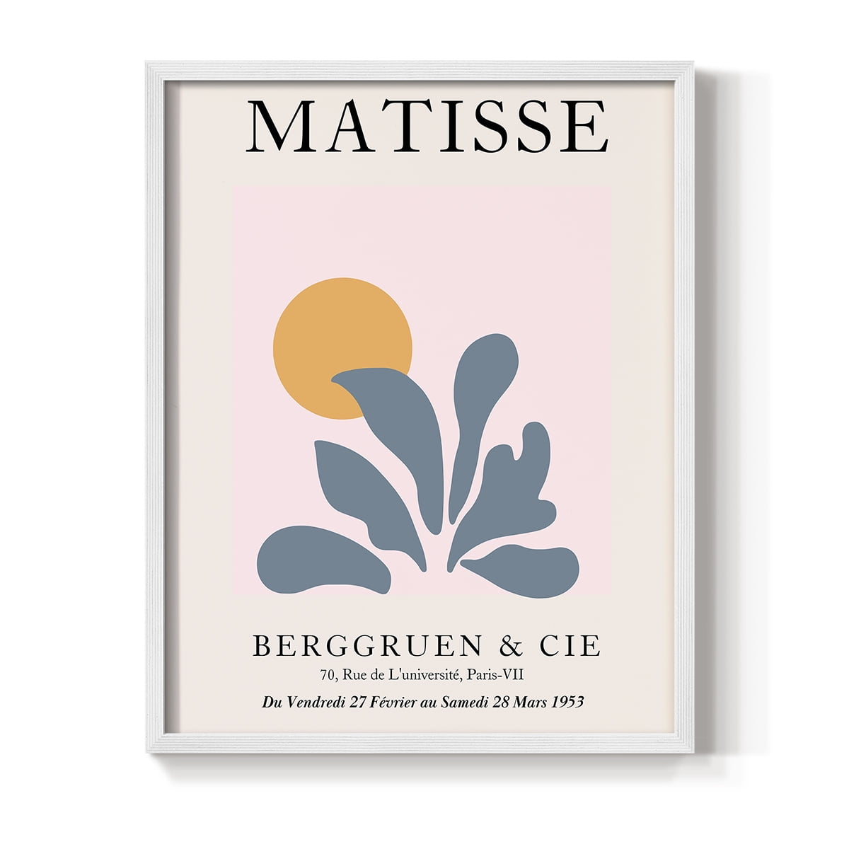 Matisse DVIII Framed Print in White Solid Wood Framed Print No Nail Hanging