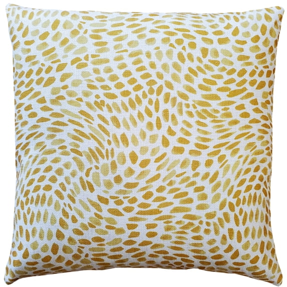 Matisse Dots Golden Yellow Throw Pillow 19x19 Square Polyfill Insert Woven Fabric