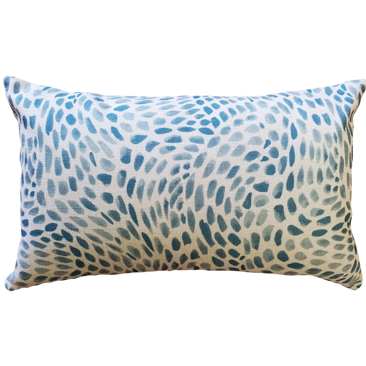Toile Blue and Off-White Rectangular Polyester Lumbar Pillow
