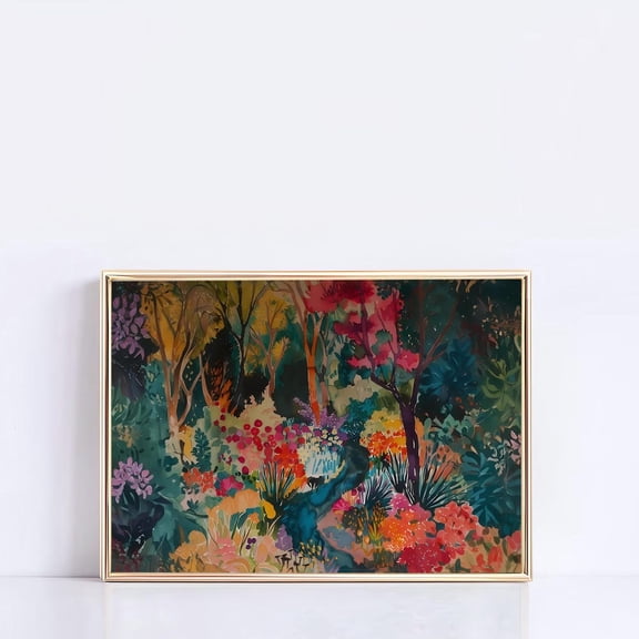 Matisse Extended Print Cottagecore Wall Art Colorful End Botanical Print Maximalist Wall Art Gouache Painting Floral Wall Art