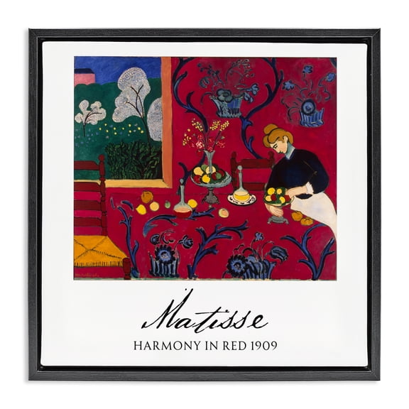 Stupell Industries Matisse Harmony In Red Black Framed Floater Canvas Wall Art, design by Vintage Hustle, 18 x 18