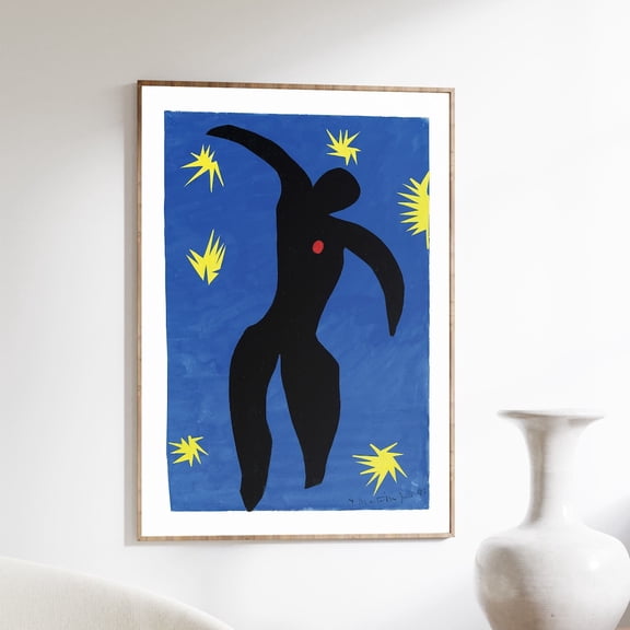 Matisse Icarus Print, Henri Matisse Jazz Art Poster, Matisse Cut Out Wall Art Without Text, Blue And Yellow, Modern Home Decor UNFRAMED PAPER POSTER, Home Decor, Vintage Gift, Living Room Dercor