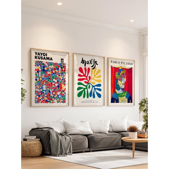 Matisse Kusama Picasso Prints Modern Maximalist Wall Art Set Set 3