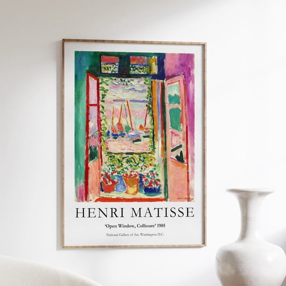 Matisse Open Window Poster, Henri Matisse Print Open Window Painting, Impressionist Landscape, Fauvism, Wall Art, Home Decor UNFRAMED PAPER POSTER, Home Decor, Vintage Gift, Living Room Dercor