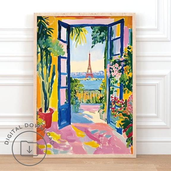 Matisse Paris Wall Art Print Trendy Matisse Open Window Poster Abstract Print France Apartment Decor Maximalist Painting Print UNFRAMED PAPER POSTER, Home Decor, Vintage Gift, Living Room Dercor