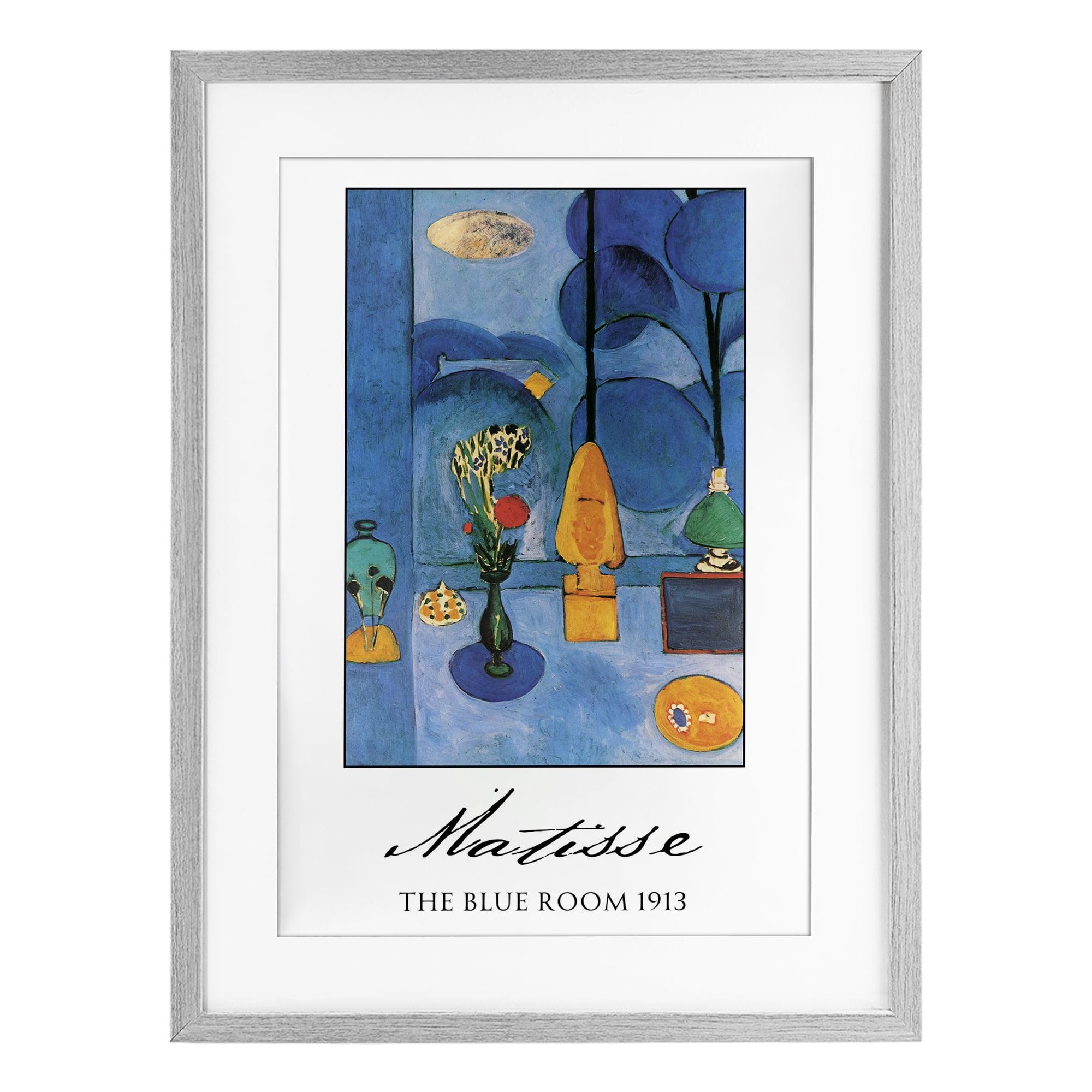 Matisse The Blue Room Gray Framed Print Under Glass, design by Vintage Hustle