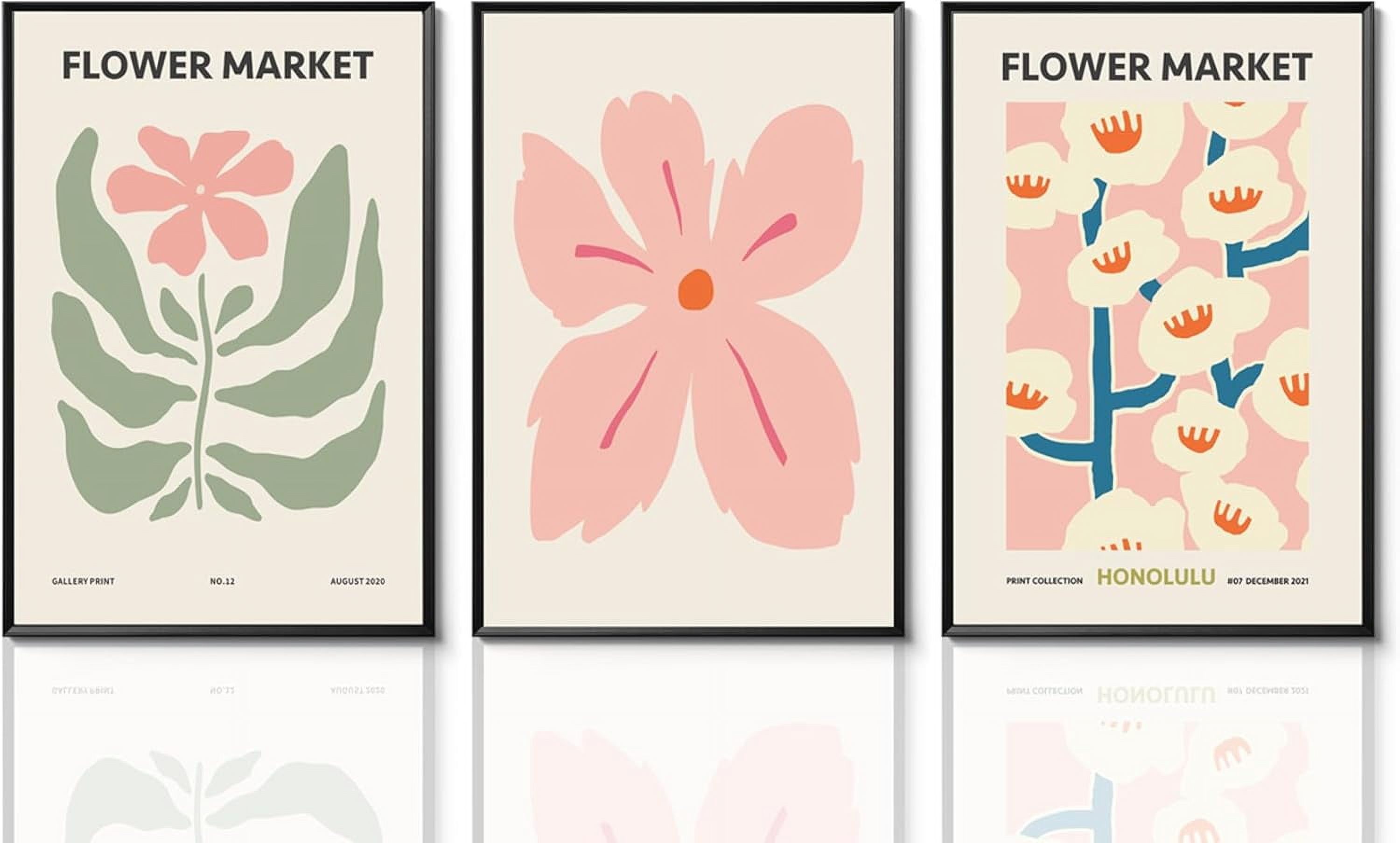 Matisse Wall Art Set of 3 Henri Matisse Abstract Pink Floral Posters ...