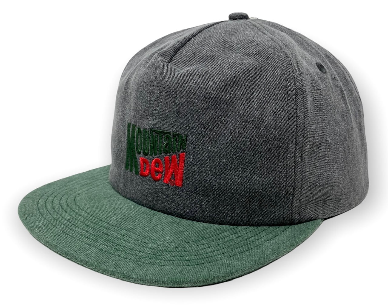 Matix Men s X Mountain Dew Throwback Vintage Wash Snapback Hat Cap Heather Black Green