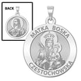 thumbnail image 1 of Matka Boska Double Sided Religious Medal  - 2/3 Inch Size of Dime, Solid 14K White Gold, 1 of 1