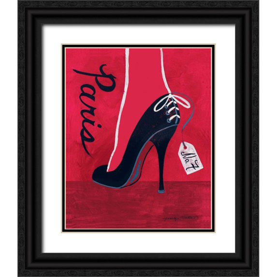 Matla, Jennifer 20x24 Black Ornate Wood Framed with Double Matting Museum Art Print Titled - High Heels Paris