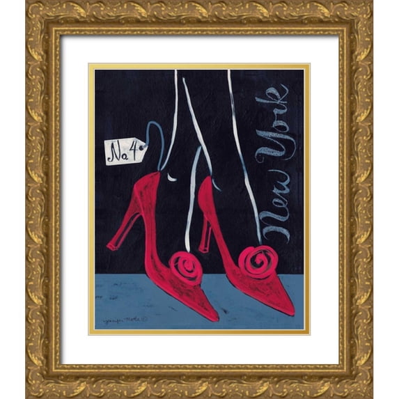 Matla, Jennifer 26x31 Gold Ornate Wood Framed with Double Matting Museum Art Print Titled - High Heels New York